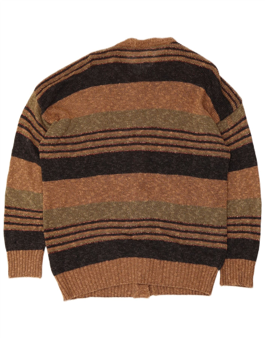Pulover Cardigan Vintage pentru Damă, Maro Maro, In dungi