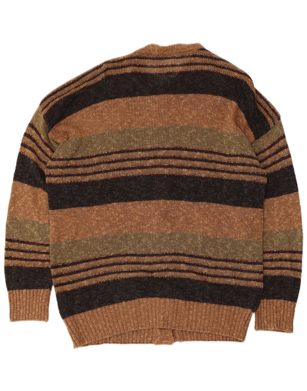 Pulover Cardigan Vintage pentru Damă, Maro Maro, In dungi