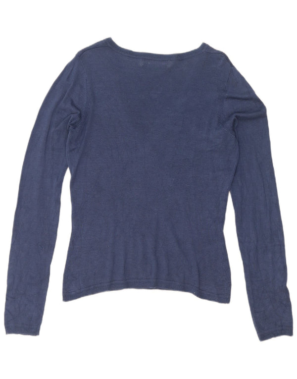 Pulover cu decolteu în V Zara pentru femei UK 14, mare, bleumarin