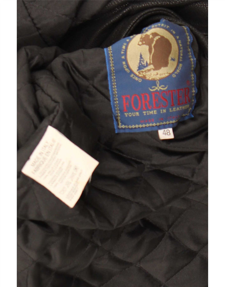 Jachetă pentru bărbați din piele cu 3 nasturi Forester IT 48 Medium Black