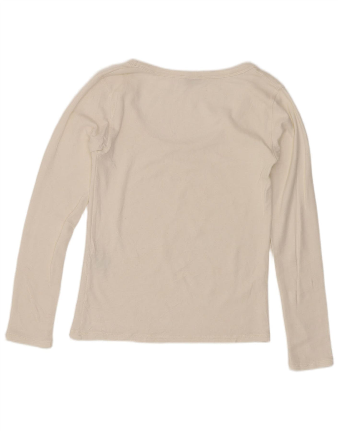 Crop Top pentru femei Zara cu mânecă lungă UK 12, bumbac alb mediu