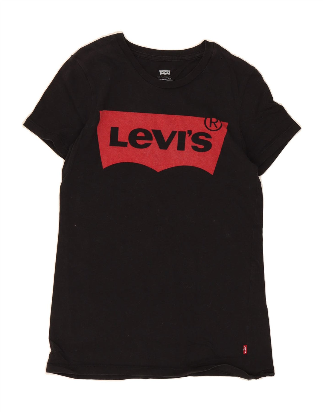 LEVI'S Womens Graphic T-Shirt Top UK 2 2XS Black Cotton Vintage Levi's and Second-Hand Levi's from Messina Hembry 