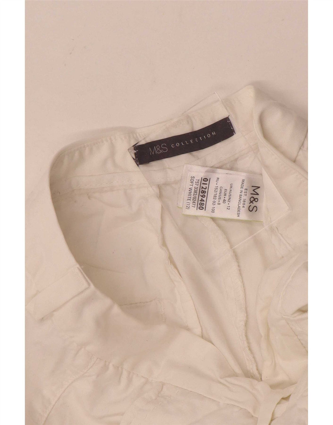 Pantaloni scurti chino pentru femei Marks & Spencer UK 12 Medium W30 Bumbac alb