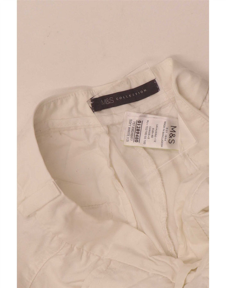 Pantaloni scurti chino pentru femei Marks & Spencer UK 12 Medium W30 Bumbac alb
