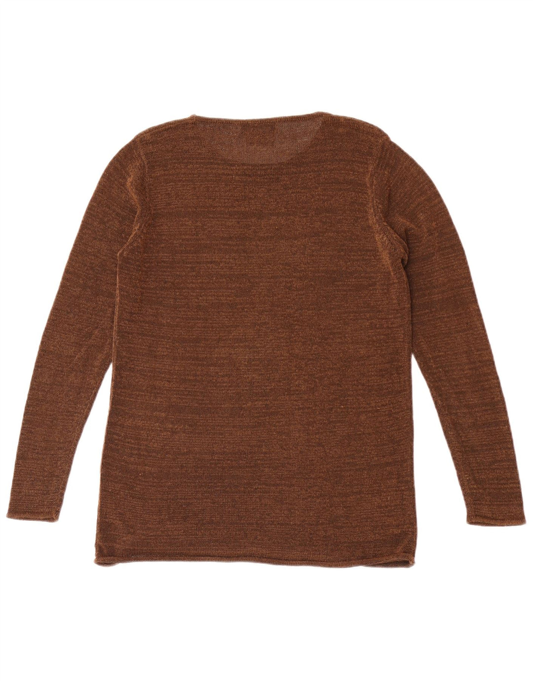 Top tricot pentru femei Zara cu mânecă lungă Marea Britanie 12, maro mediu, raion pătat