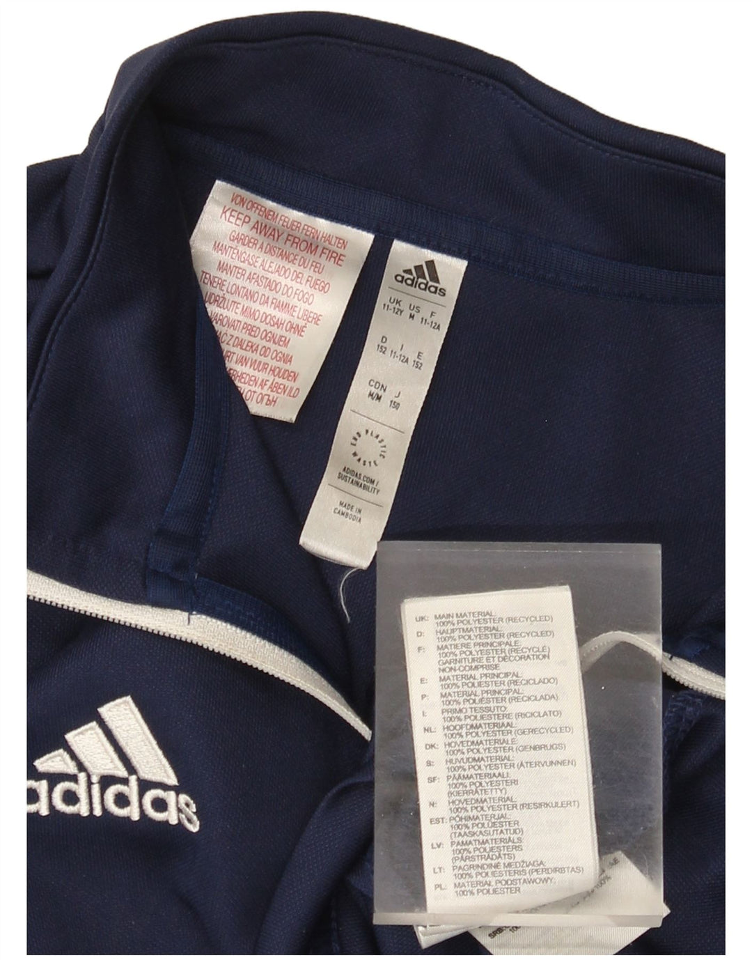 Adidas Boys Aeroready Zip Neck Pullover Trening Top 11-12 ani Bleumarin