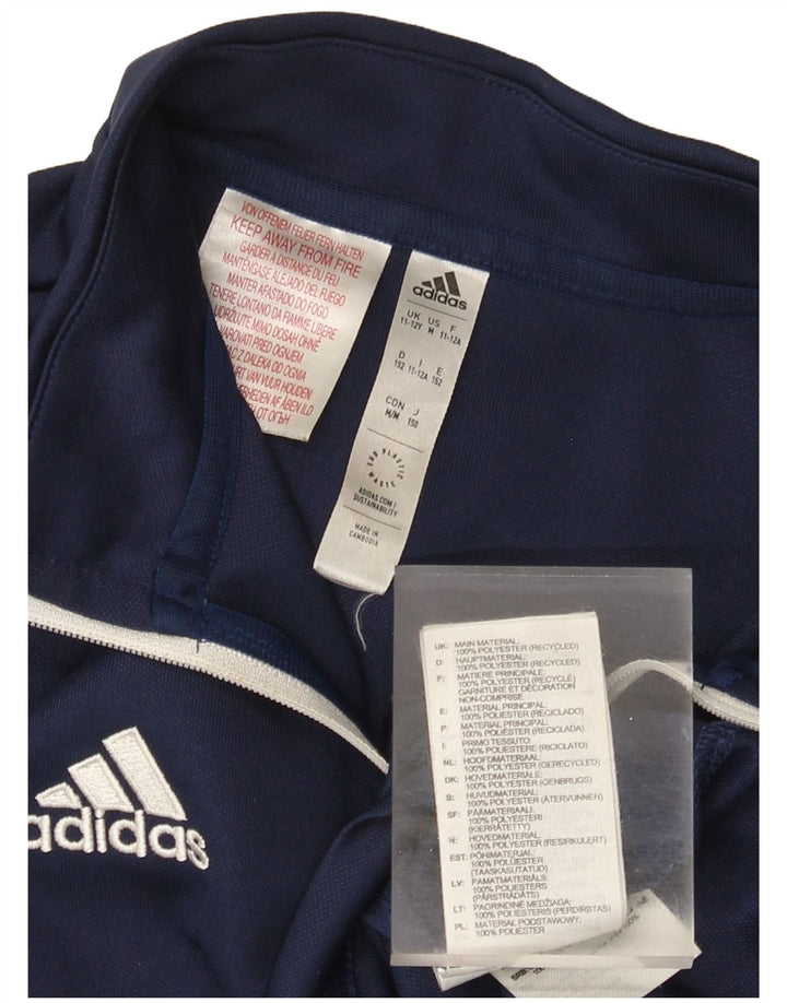 Adidas Boys Aeroready Zip Neck Pullover Trening Top 11-12 ani Bleumarin