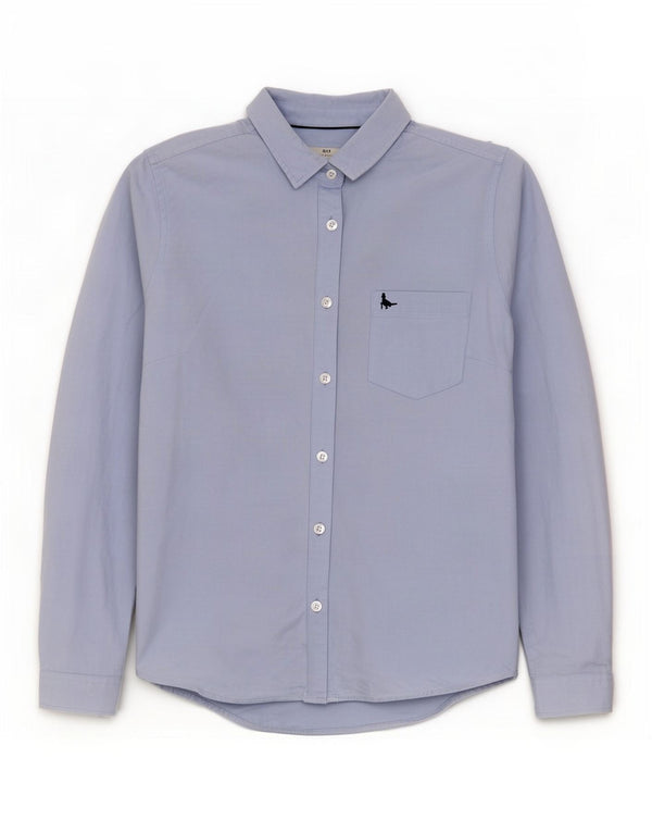 Cămașă Jack Wills pentru femei, cu tăiere clasică, UK 10, bumbac albastru mic