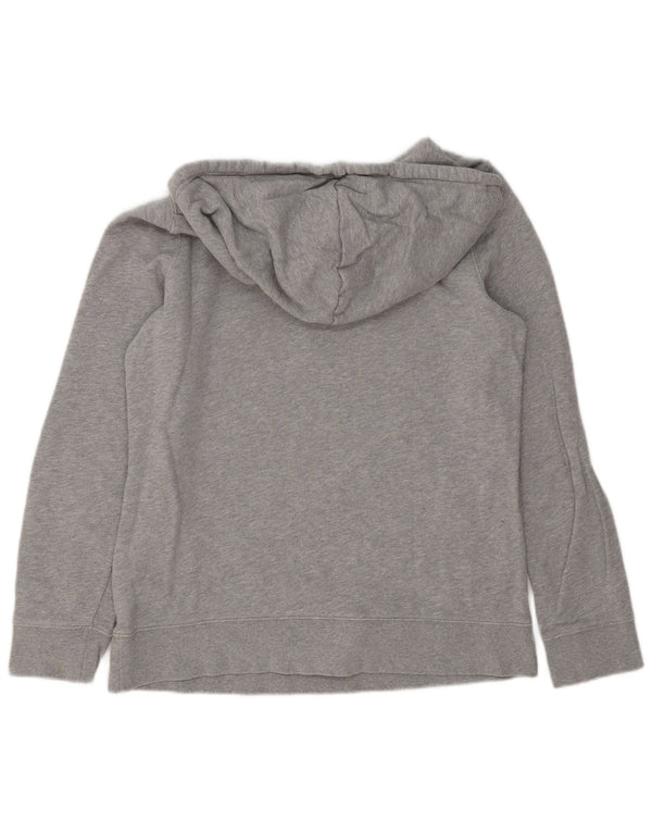 Pulover cu glugă cu grafic Adidas pentru femei UK 12, bumbac gri mediu