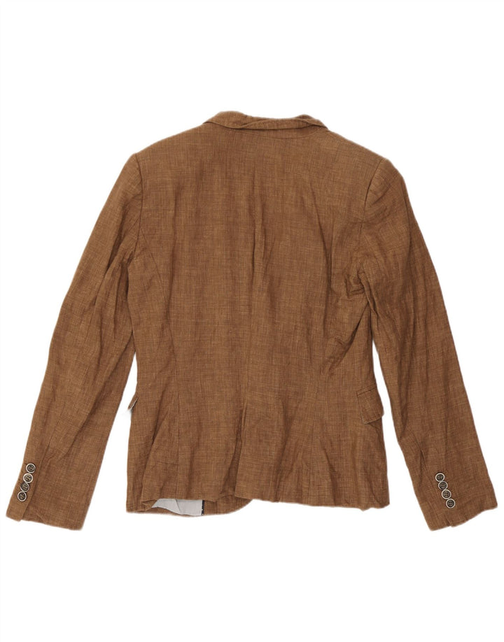 Blazer pentru femei Zara, cu 1 nasture, UK 14, in maro mediu