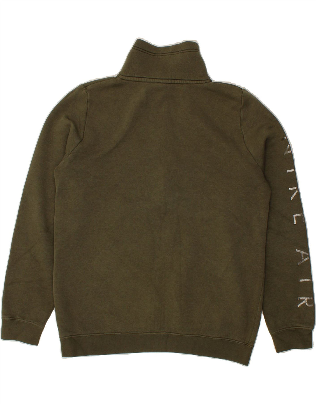 NIKE Womens Oversized Graphic Zip Neck Sweatshirt Jumper UK 10 Small Green Vintage Nike and Second-Hand Nike from Messina Hembry 