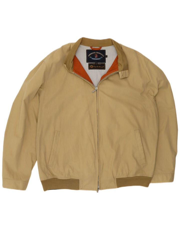 Amerigo Vespucci Bomber Jacket pentru bărbați UK 44 2XL Bej Poliester
