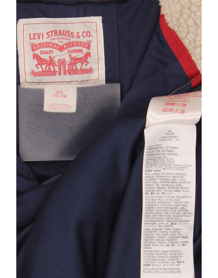 Jachetă fleece pentru băieți Levi's 15-16 ani, bej, poliester bloc de culoare