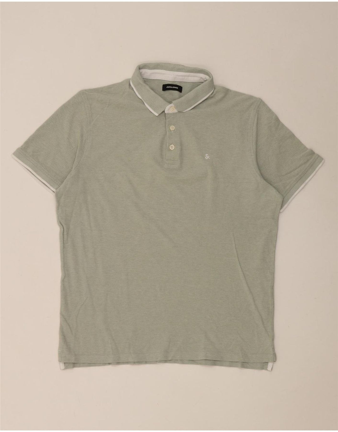 Tricou polo Jack & Jones pentru bărbați, bumbac verde 2XL