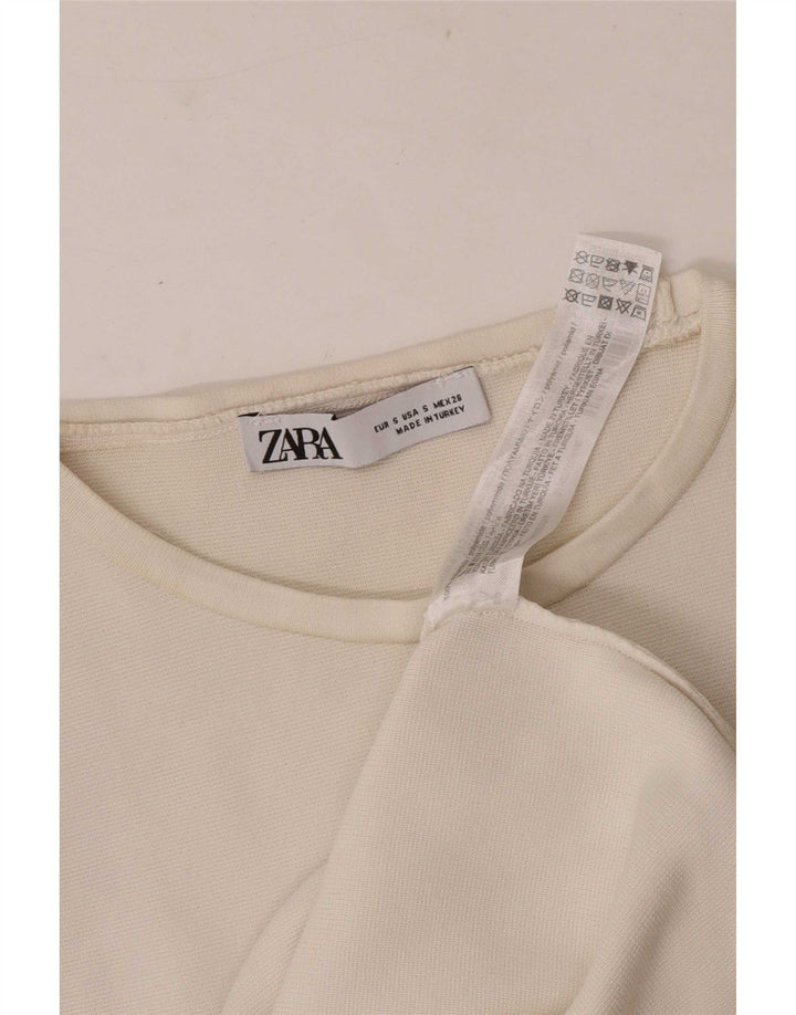 Zara Rochie fără mâneci pentru femei UK 10 Small White Poliamide