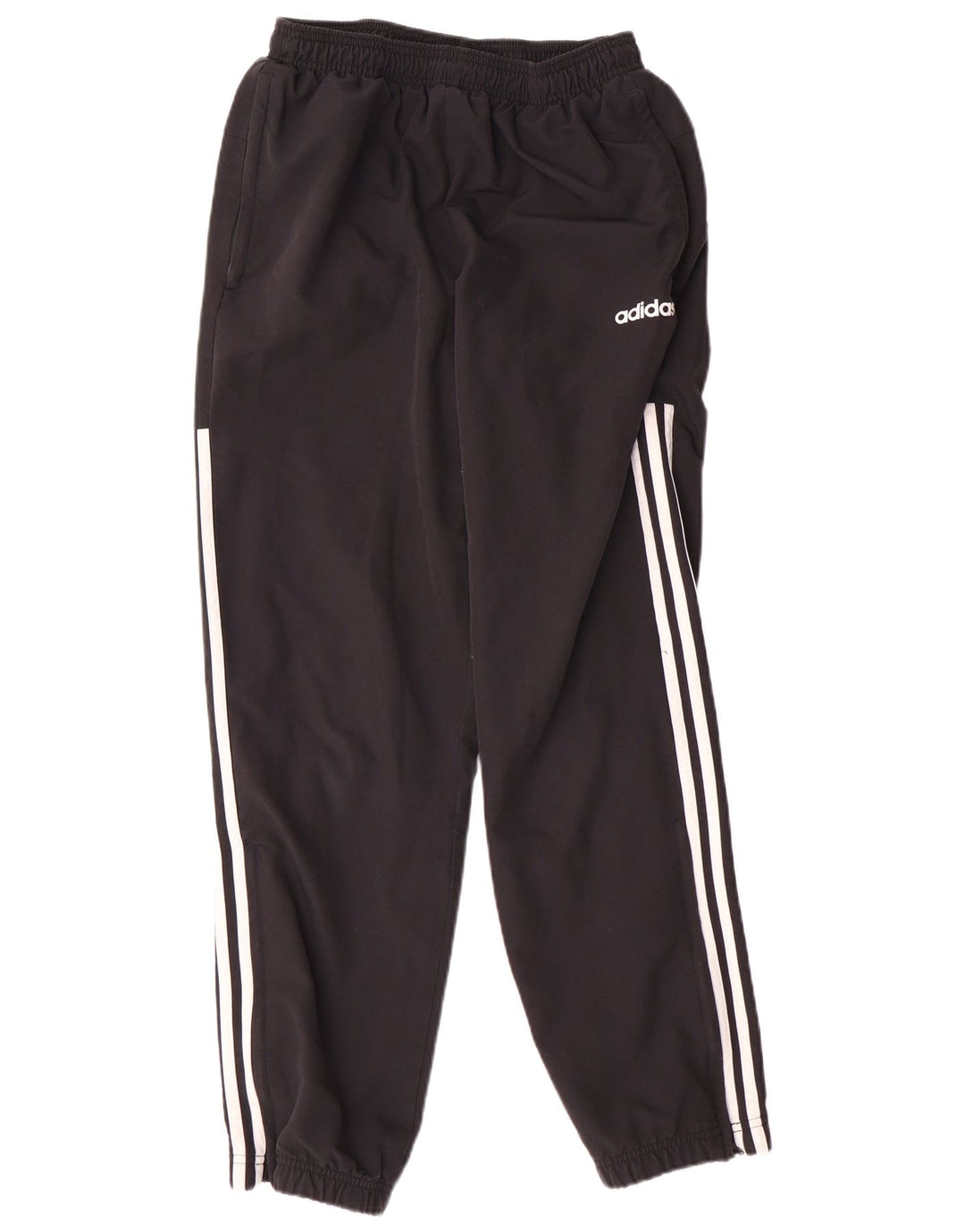 Pantaloni de trening Adidas pentru bărbați, poliester cu dungi medii, negre