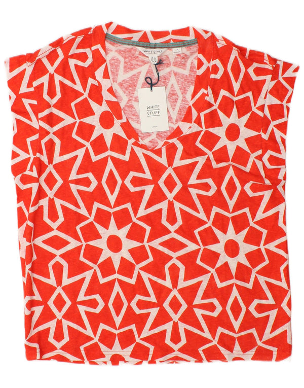 White Stuff Bluză Femei Top UK 12 Medium Red Geometric Line