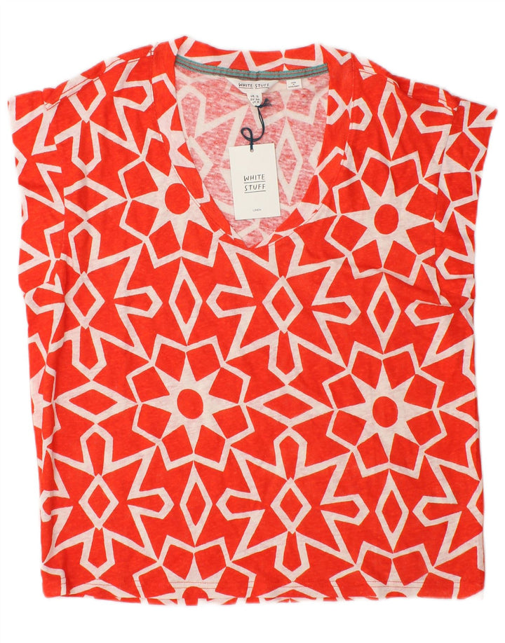 White Stuff Bluză Femei Top UK 12 Medium Red Geometric Line