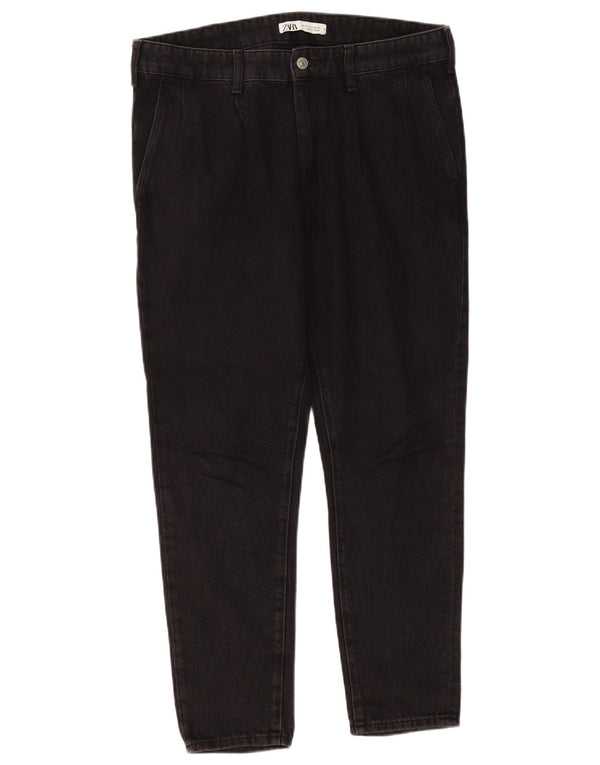 Blugi slim pentru bărbați ZARA EU 42 Large W32 L27 Bumbac negru