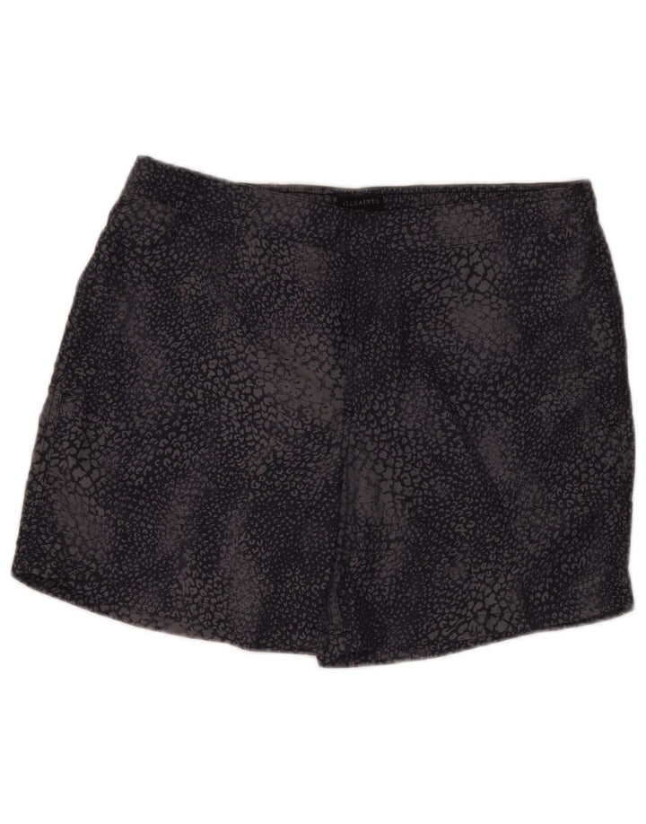 All Saints Pantaloni scurți de înot pentru bărbați, mari, negru, poliamidă cu imprimeu animal