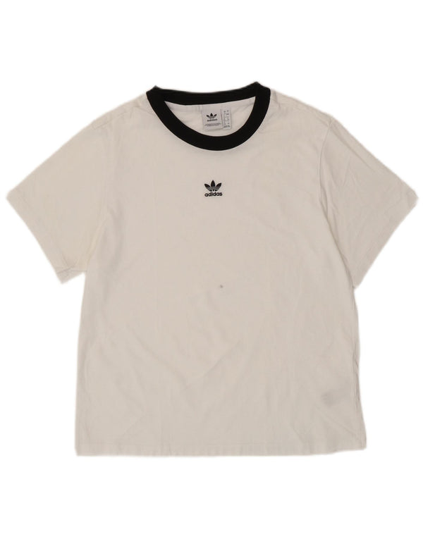 Tricou supradimensionat pentru femei ADIDAS UK 8 Small Bumbac alb