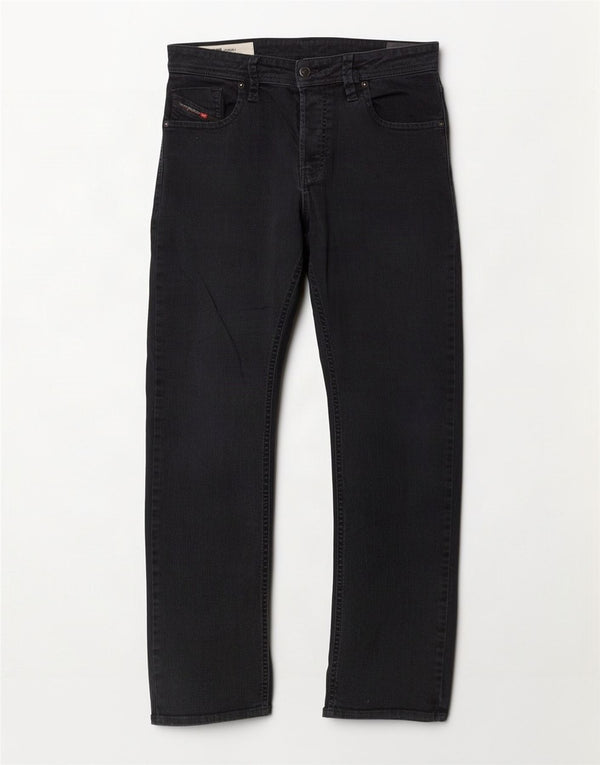 Diesel Mens Straight Jeans W34 L31 Black Cotton