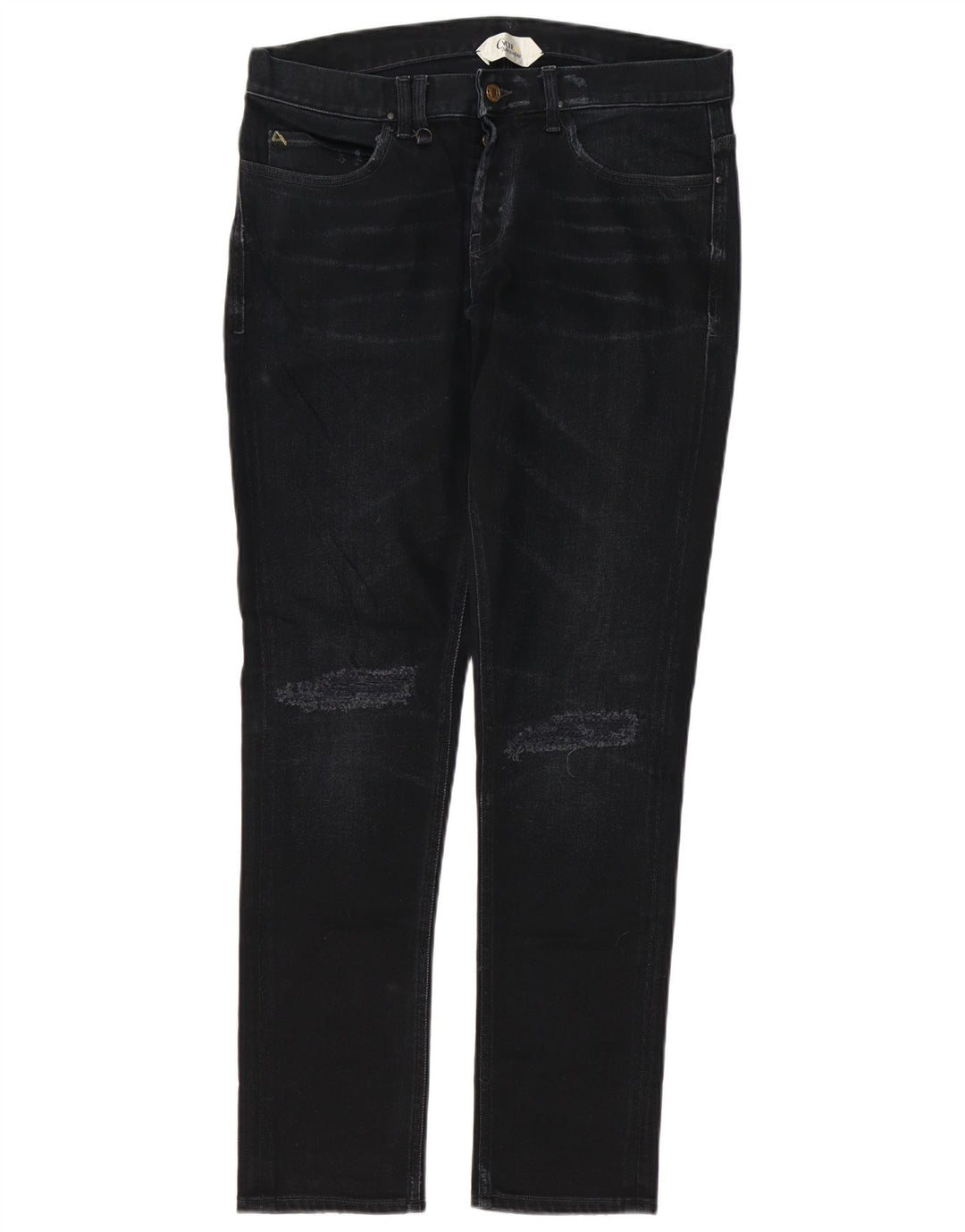 Blugi Slim Pentru Bărbați Cycle, Model Distressed, W34 L32, Negru, Bumbac