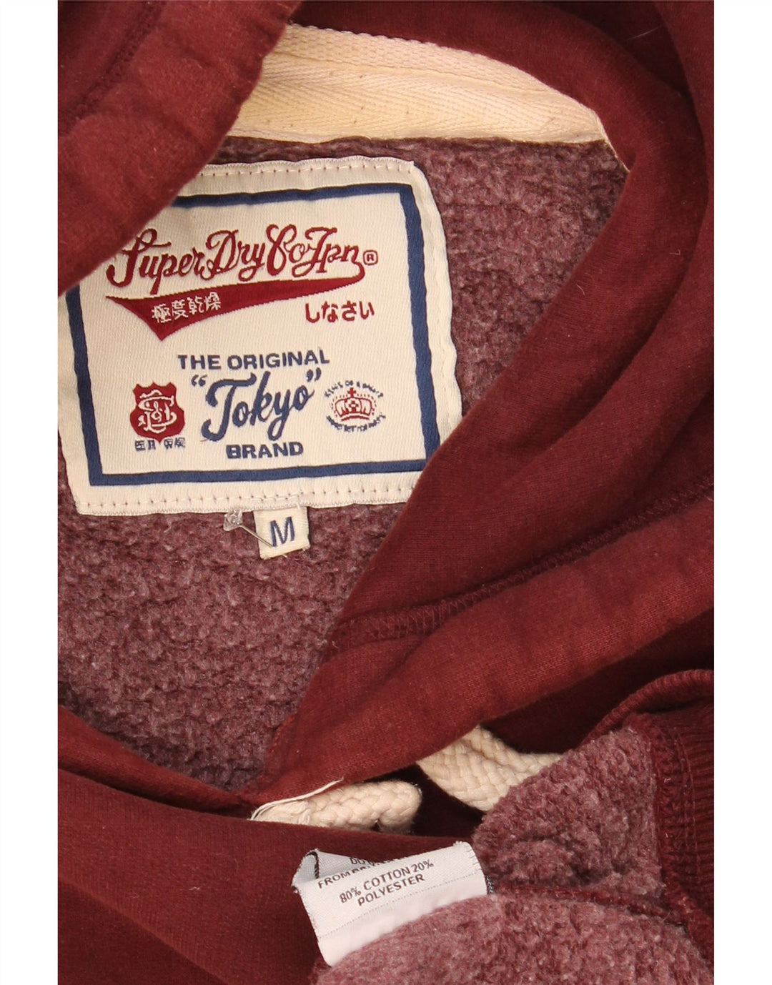 Pulover Superdry pentru bărbați, bumbac burgundy mediu