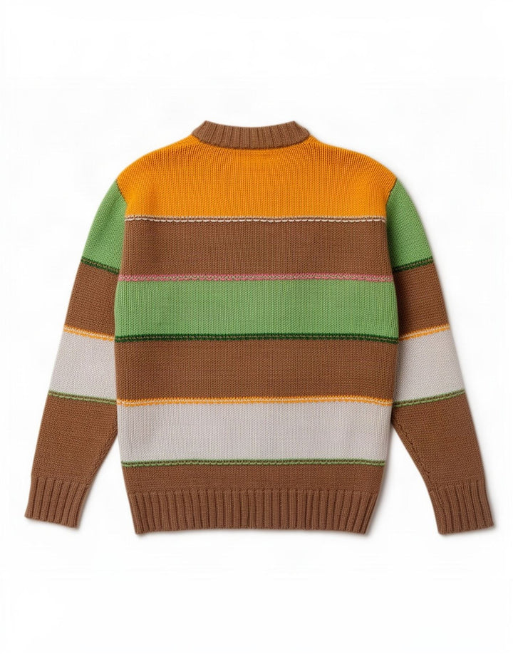 Pulover pentru bărbați Zara, cu decolteu în V, din bumbac cu dungi medii, multicolore