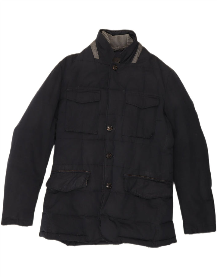 MASSIMO DUTTI Mens Padded Jacket UK 40 Large Navy Blue Nylon Vintage Massimo Dutti and Second-Hand Massimo Dutti from Messina Hembry 