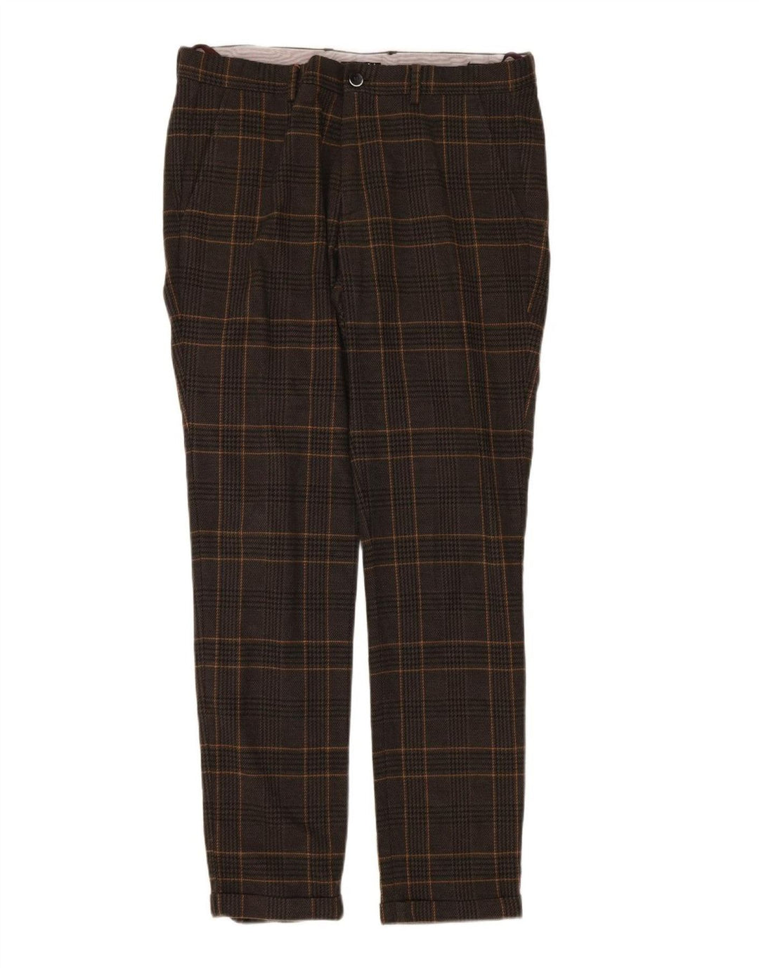 Pantaloni chino subțiri pentru bărbați Sisley IT 48 Medium W34 L31 Brown Houndstooth