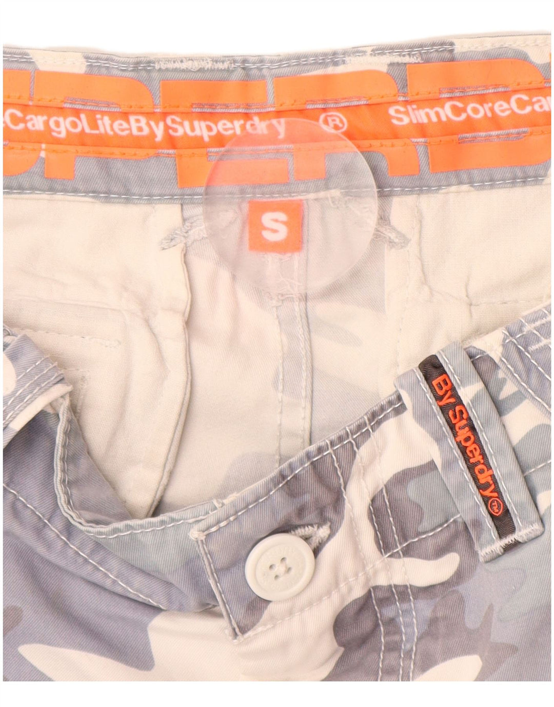 Pantaloni scurti cargo pentru bărbați SUPERDRY, bumbac, camuflaj, gri W32