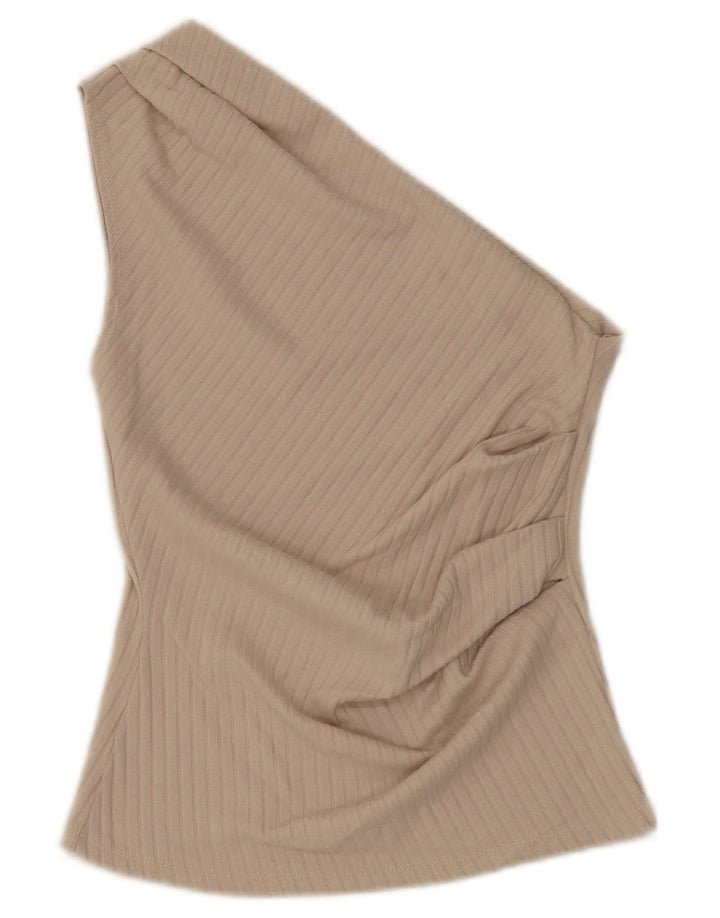 Top cu un umăr pentru femei Zara UK 8 Small Bej Poliester