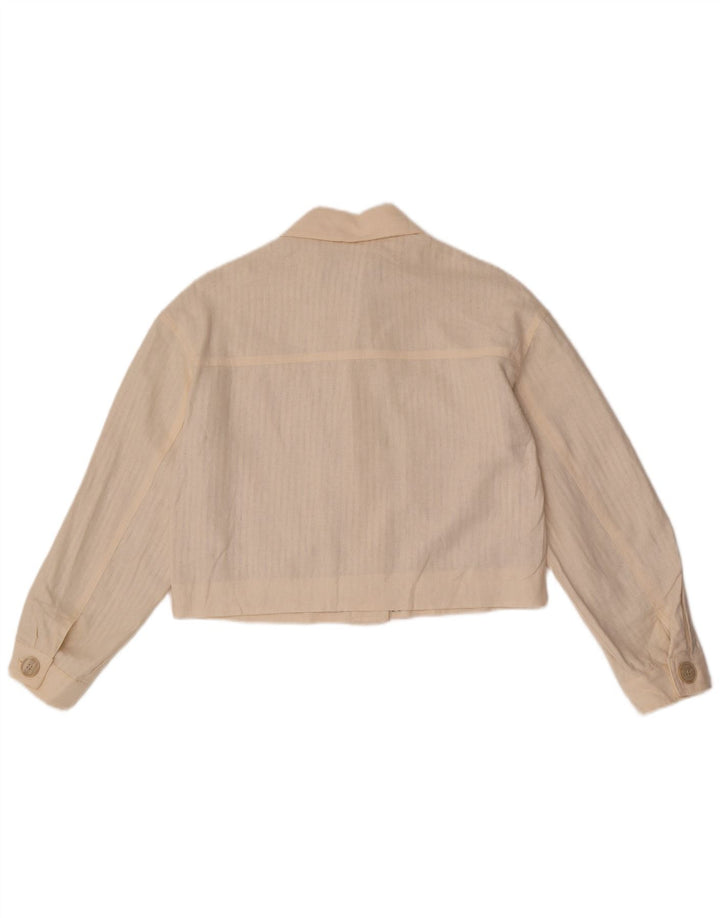 Jachetă Bomber oversized Crop pentru femei Zara UK 6 XS alb