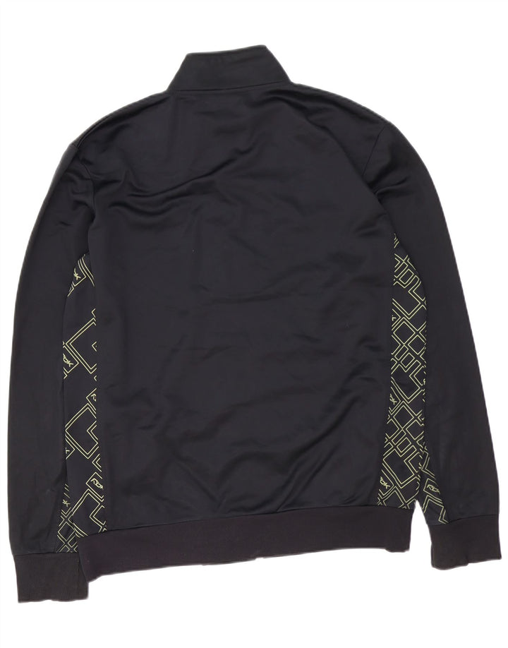 Jachetă pentru trening grafic REEBOK pentru bărbați, poliester geometric negru mediu