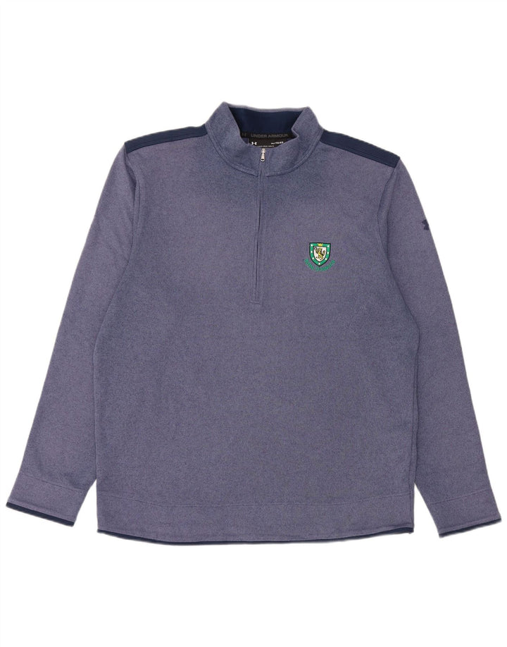 Top de trening Under Armour pentru bărbați, cu fermoar și gât, XL, poliester bleumarin