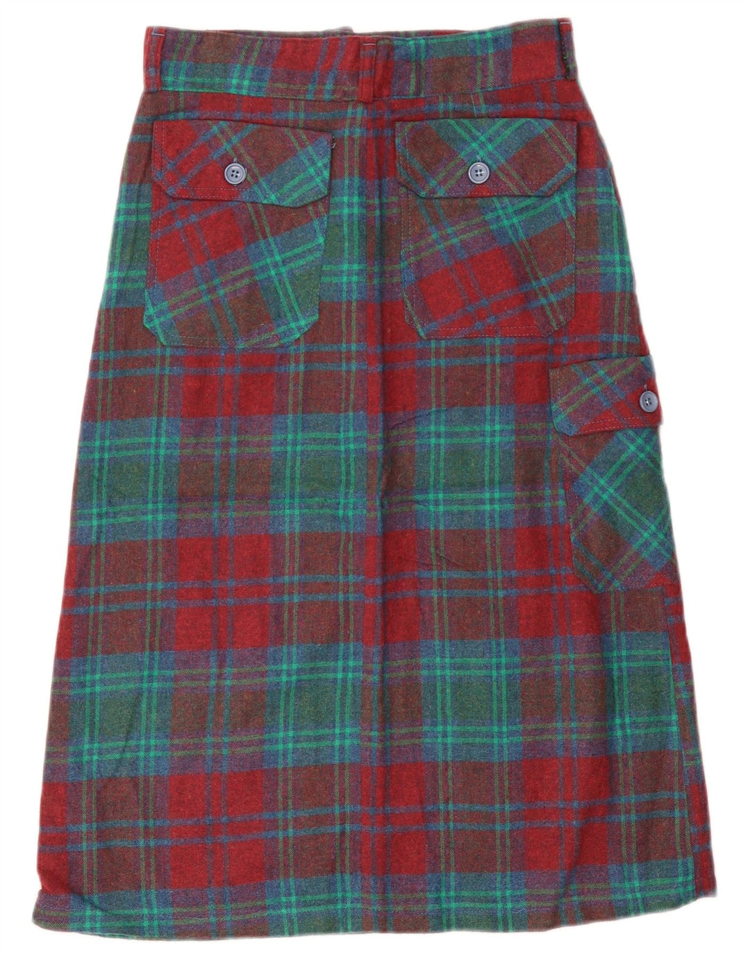 Fusta cargo vintage pentru femei IT 42 Medium W28 Lână roșie cu carouri