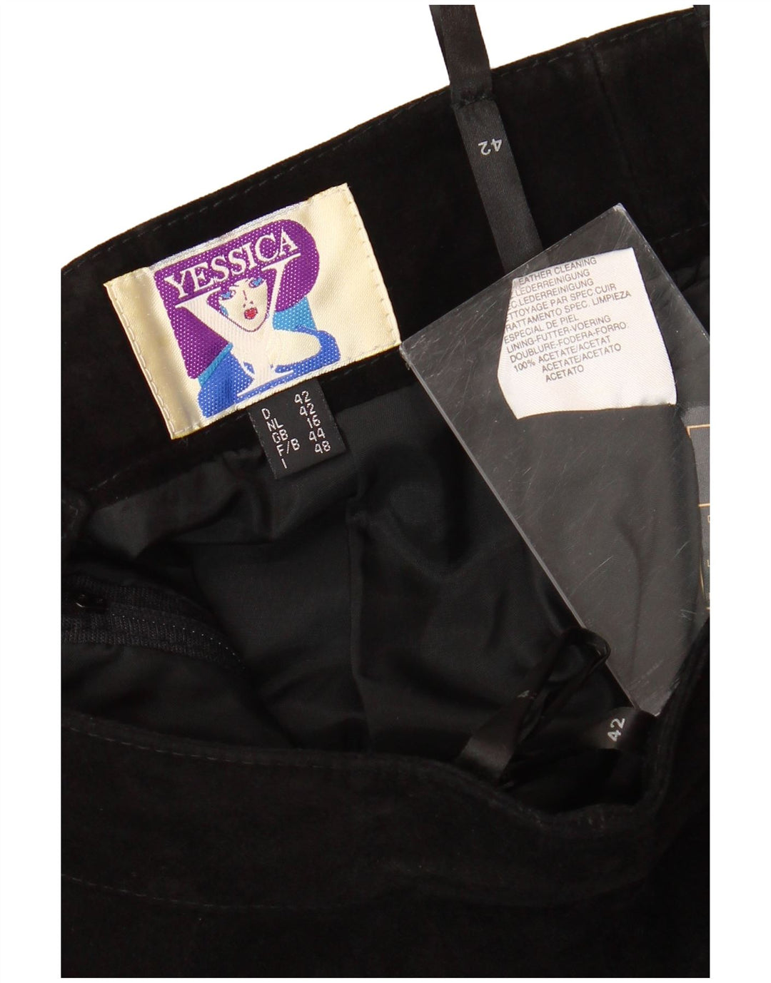 Fusta creion YESSICA pentru femei UK 16 Large W30 Acetat negru