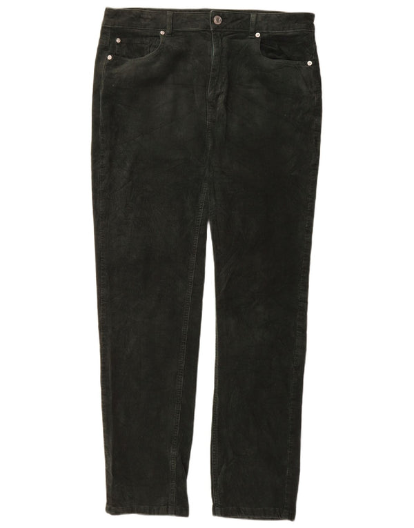 Pantaloni subțiri din velur pentru femei Marks & Spencer UK 16 Large W34 L30 Verde