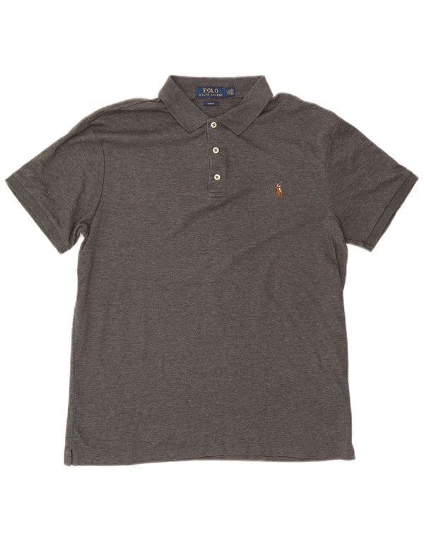 Polo Ralph Lauren Mens Slim Fit Polo Shirt Large Grey Cotton