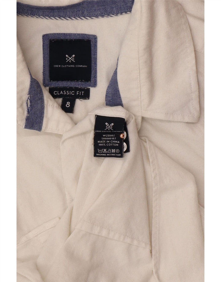 CREW CLOTHING Cămașă Classic Fit UK 8 Bumbac alb mic