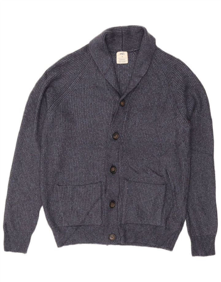 Pulover cardigan pentru bărbați Marks & Spencer, poliamidă, albastru bleumarin mediu