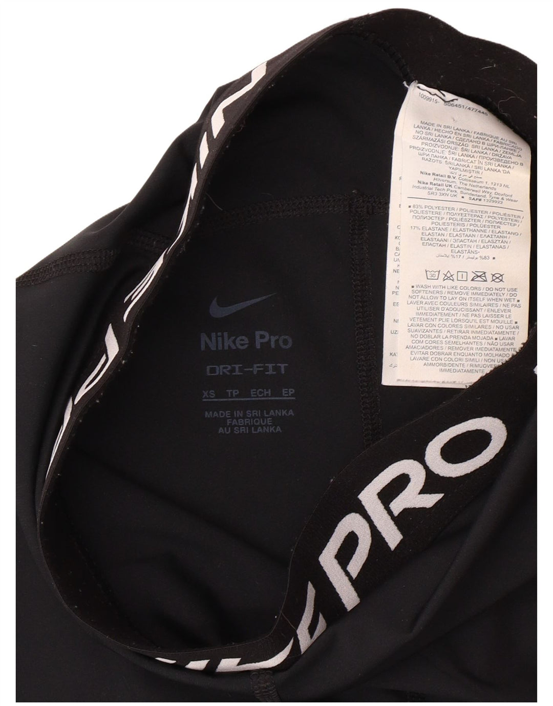 Pantaloni scurti sport NIKE Dri Fit Graphic pentru femei UK 4 XS poliester negru