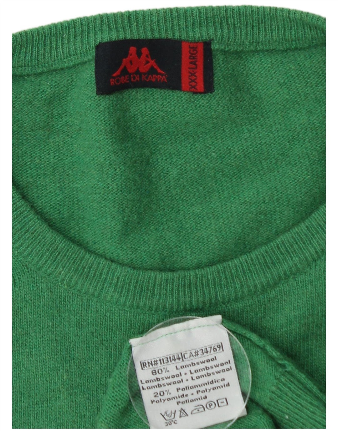 Pulover pentru bărbați Kappa cu decolteu triplu, 3XL, lână de miel verde