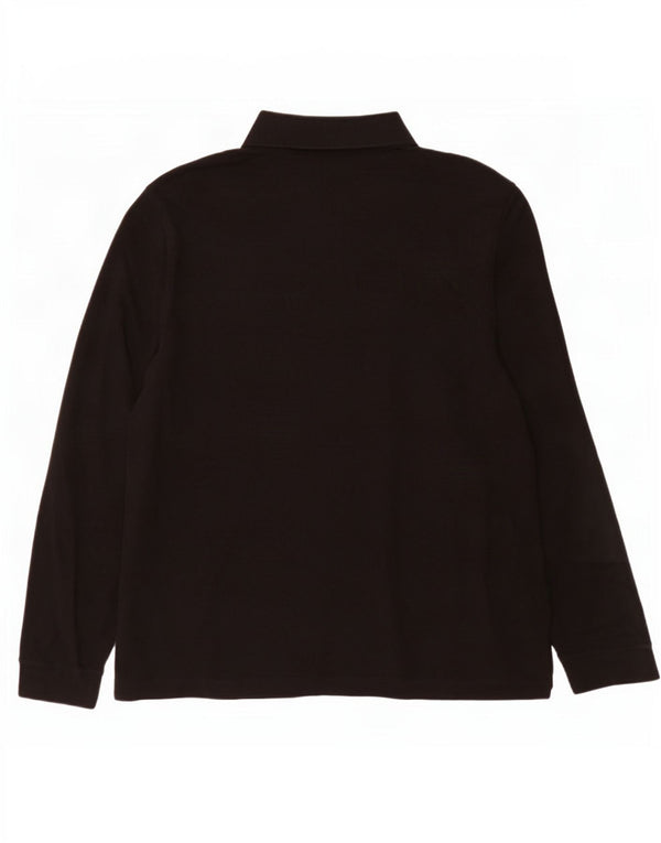 Tricou polo pentru bărbați cu mânecă lungă Lacoste Mărimea 7 2XL Bumbac negru