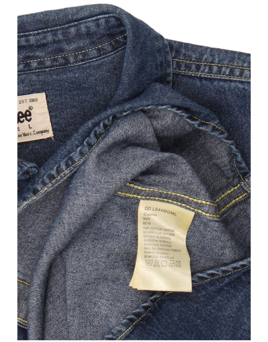 Cămașă de blugi pentru bărbați Lee, bumbac albastru mare