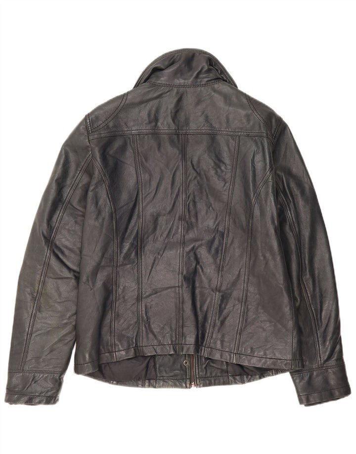 Geaca de piele vintage pentru femei IT 44 Medium Black Leather