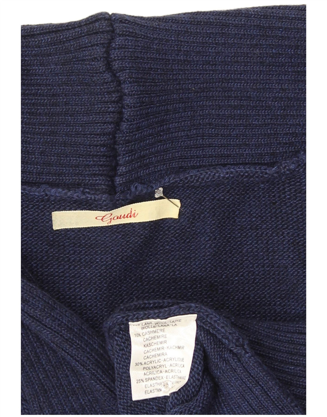 Pulover cardigan pentru femei Gaudi UK 16 Lână mare albastru bleumarin