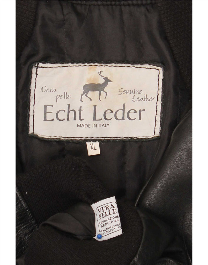 Jachetă din piele vintage pentru bărbați, UK 42 XL, neagră