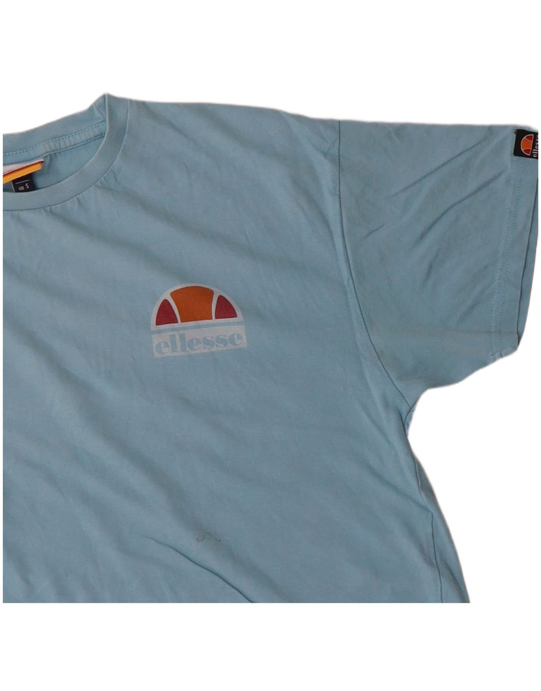 ELLESSE Womens Oversized Crop Graphic T-Shirt Top UK 10 Small Blue